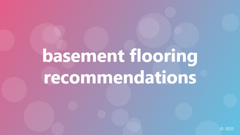 basement flooring recommendations