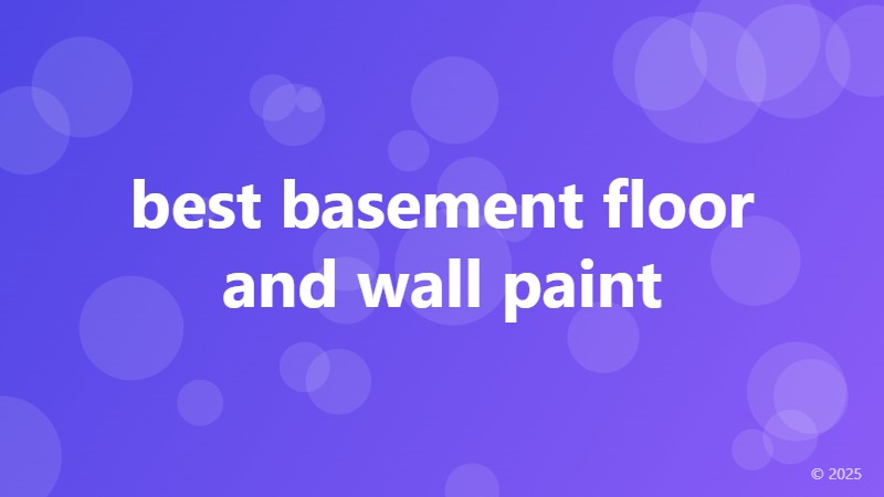 best basement floor and wall paint