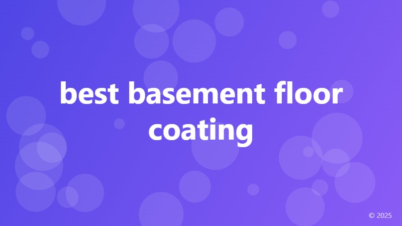 best basement floor coating