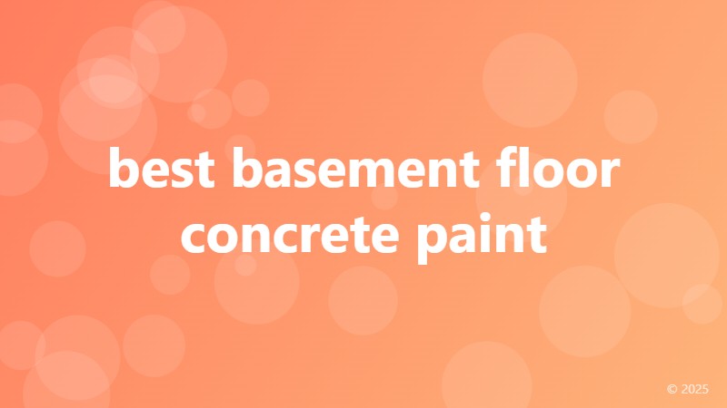 best basement floor concrete paint