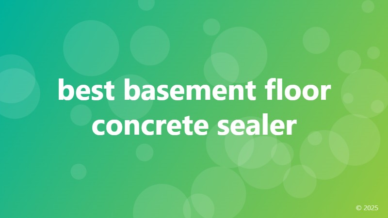 best basement floor concrete sealer