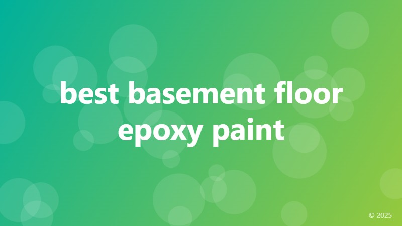 best basement floor epoxy paint