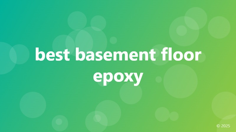 best basement floor epoxy