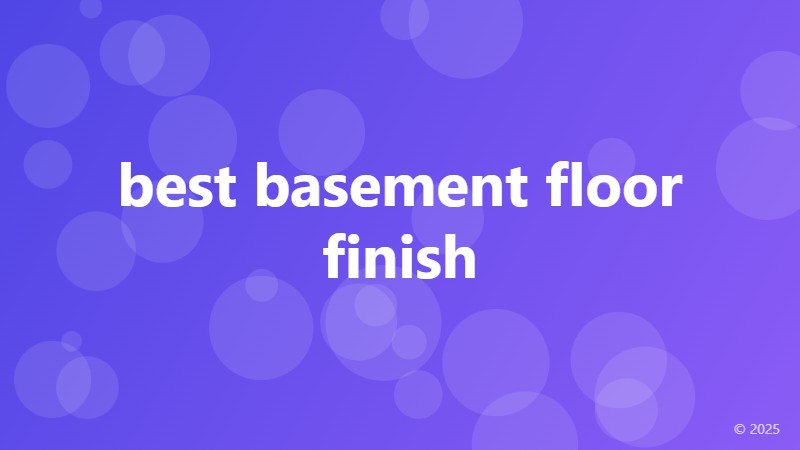 best basement floor finish