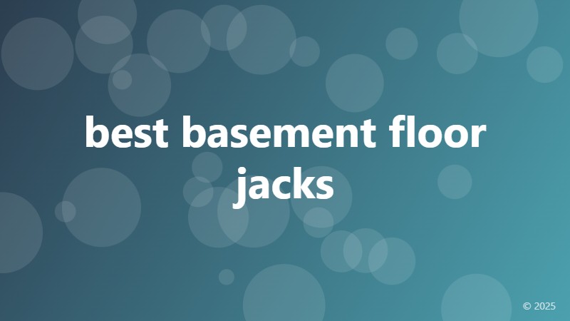 best basement floor jacks