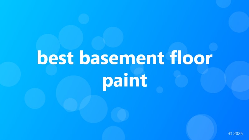best basement floor paint