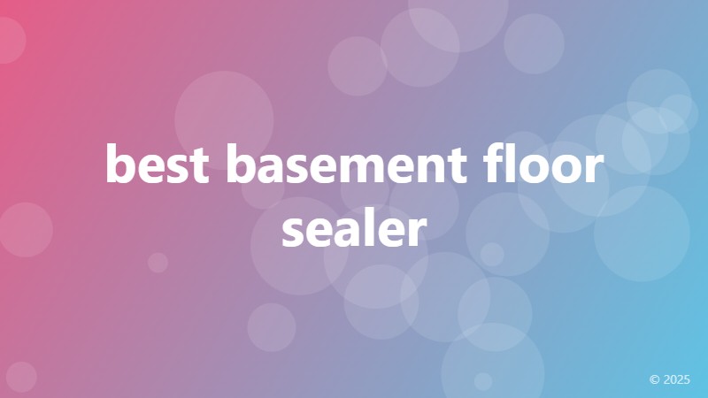 best basement floor sealer