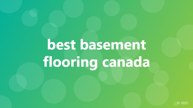 best basement flooring canada