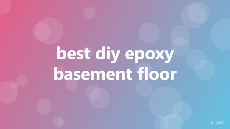best diy epoxy basement floor