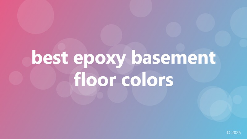 best epoxy basement floor colors