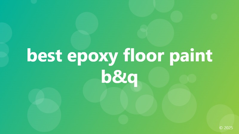 best epoxy floor paint b&q