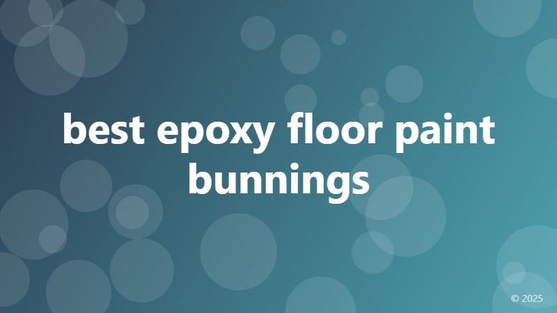 best epoxy floor paint bunnings