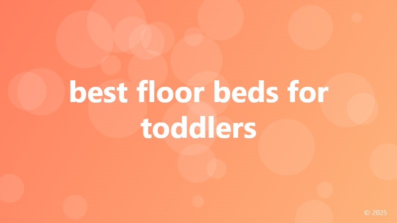 best floor beds for toddlers