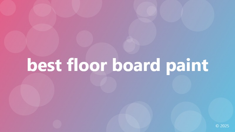 best floor board paint
