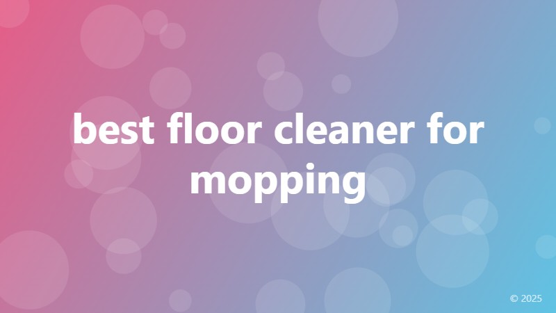 best floor cleaner for mopping