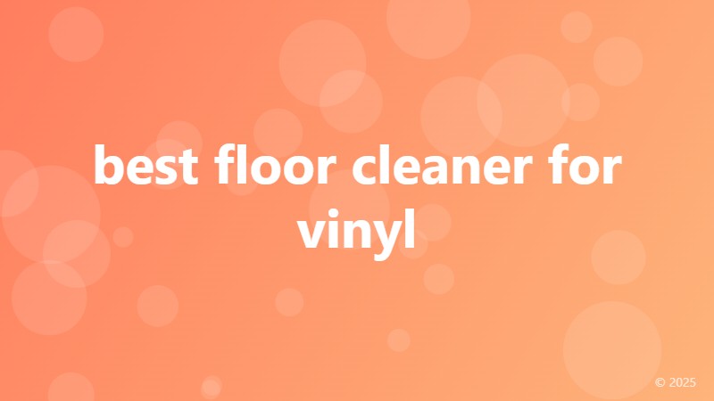 best floor cleaner for vinyl