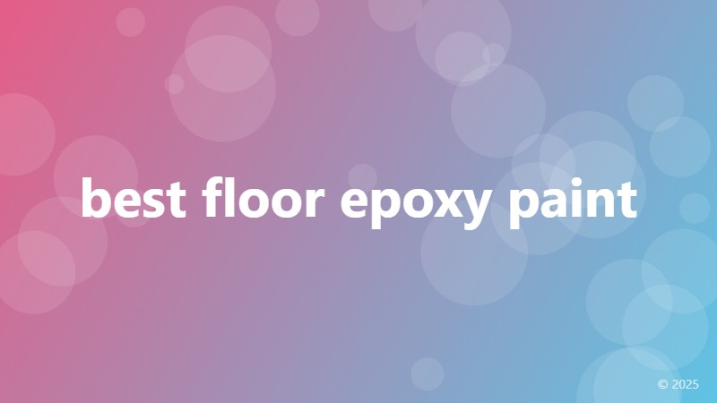 best floor epoxy paint