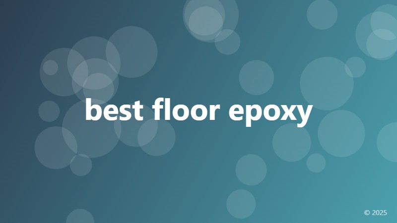best floor epoxy