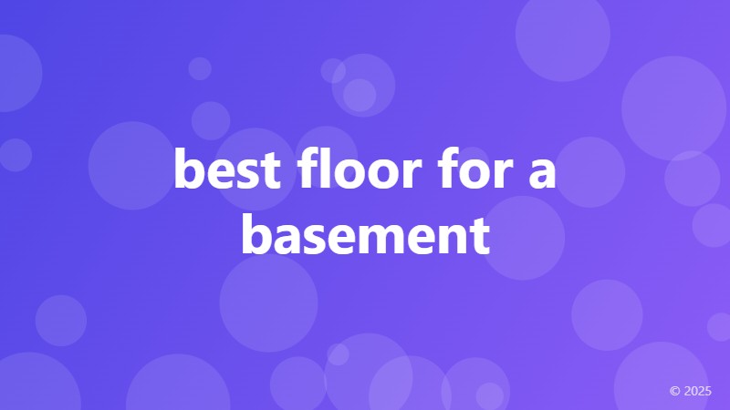 best floor for a basement