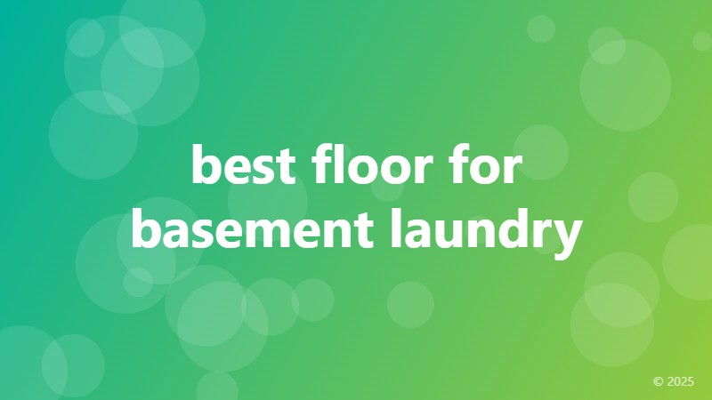 best floor for basement laundry