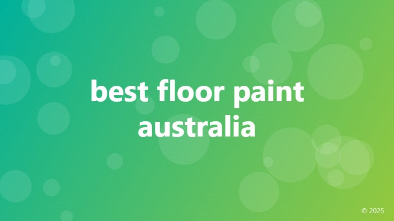 best floor paint australia