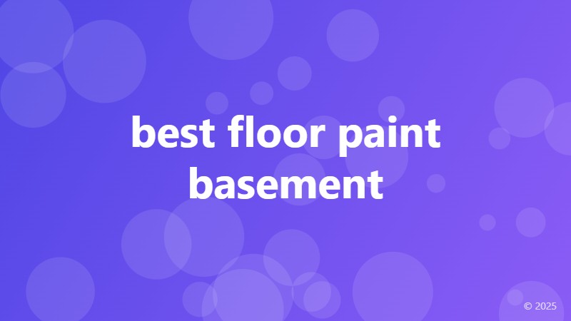 best floor paint basement