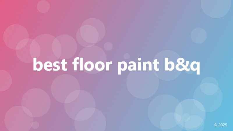 best floor paint b&q
