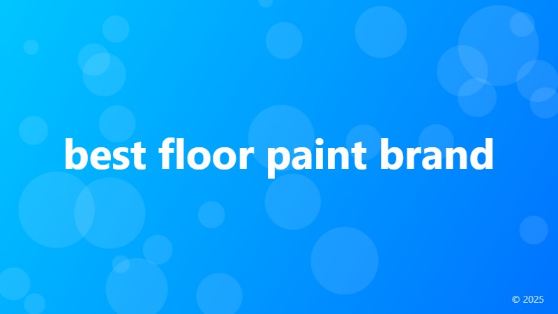 best floor paint brand