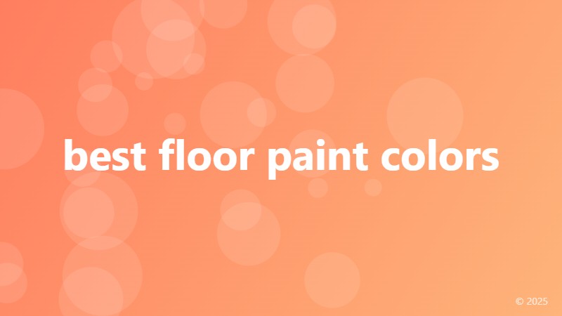 best floor paint colors