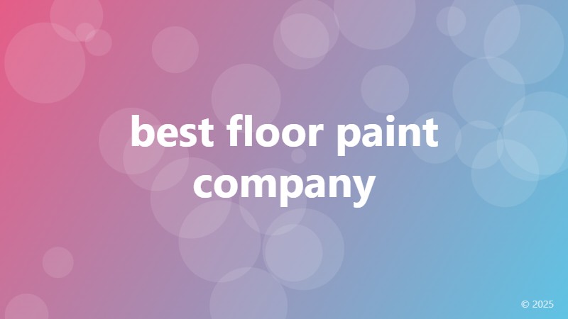 best floor paint company