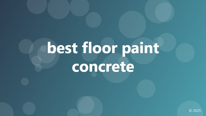 best floor paint concrete