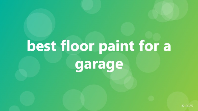 best floor paint for a garage
