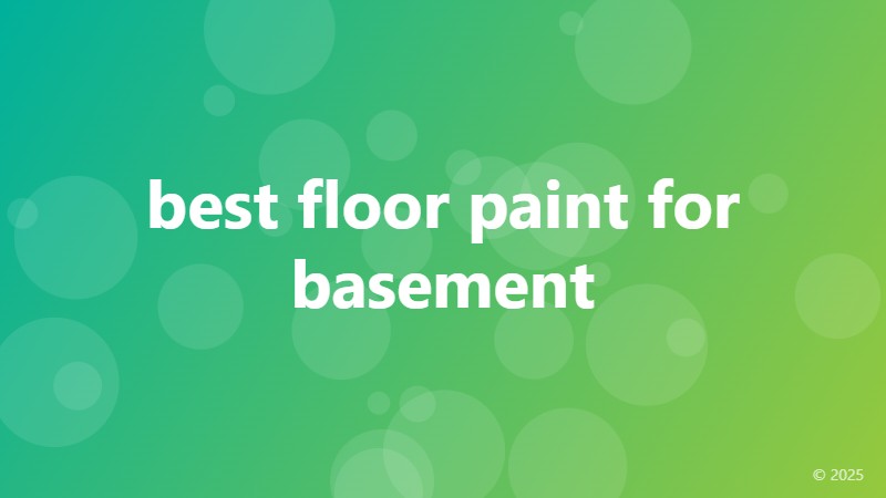 best floor paint for basement