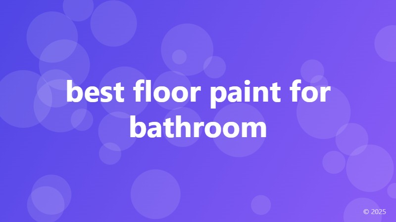 best floor paint for bathroom