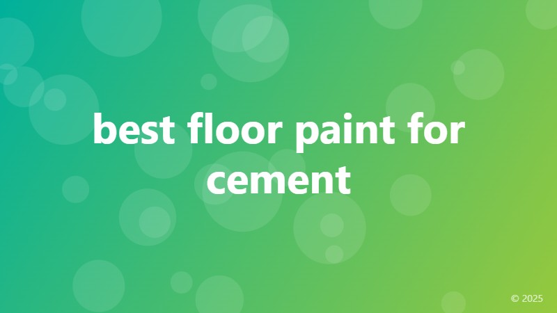 best floor paint for cement