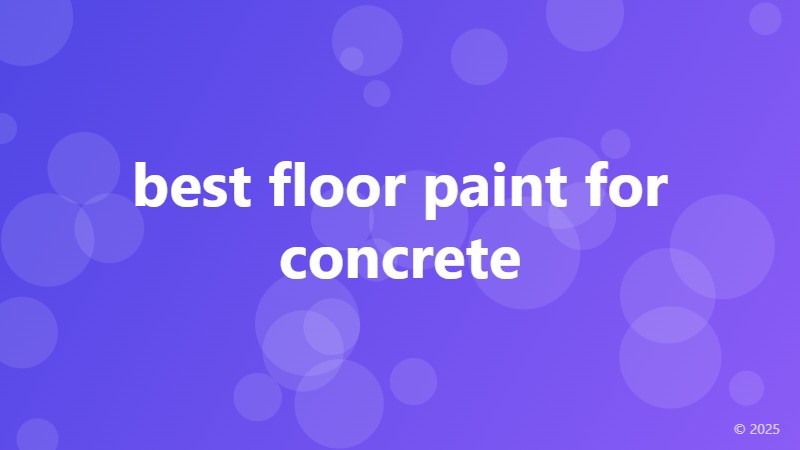 best floor paint for concrete