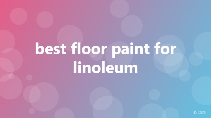best floor paint for linoleum