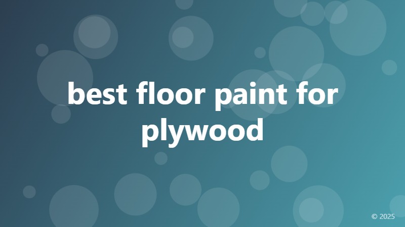 best floor paint for plywood