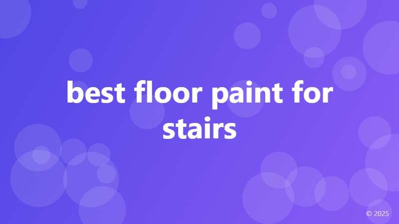 best floor paint for stairs