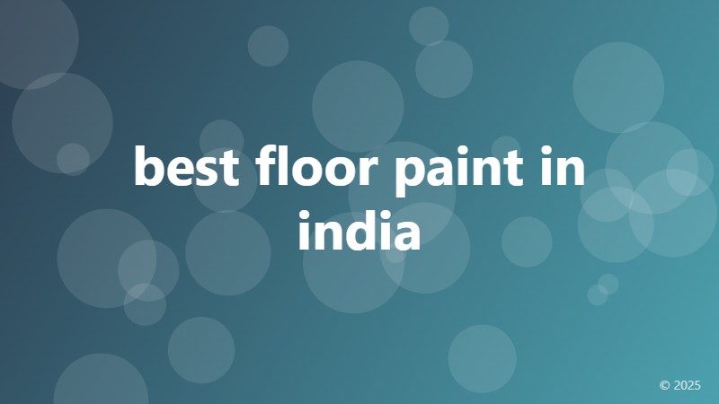 best floor paint in india