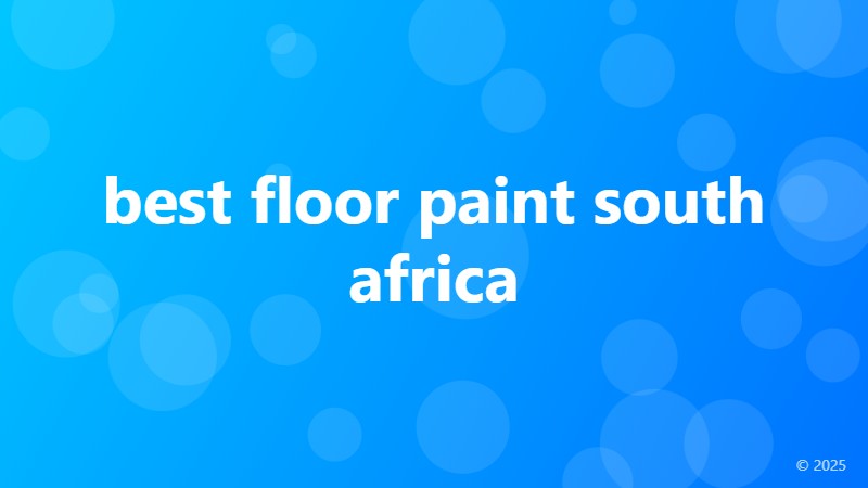best floor paint south africa