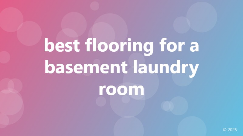 best flooring for a basement laundry room
