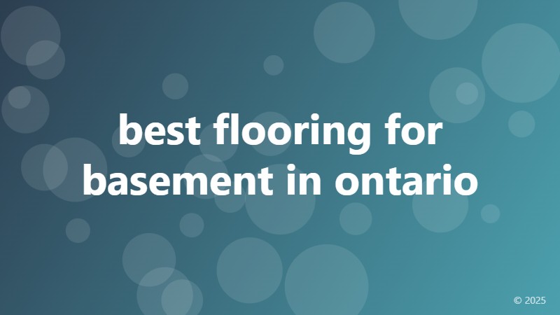 best flooring for basement in ontario