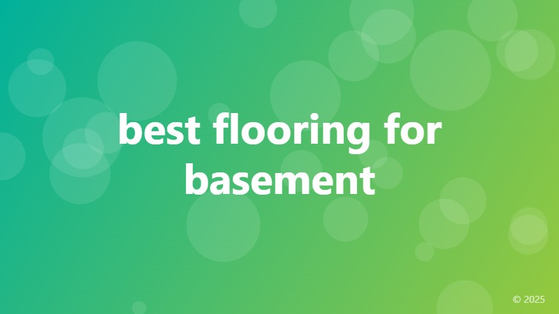 best flooring for basement