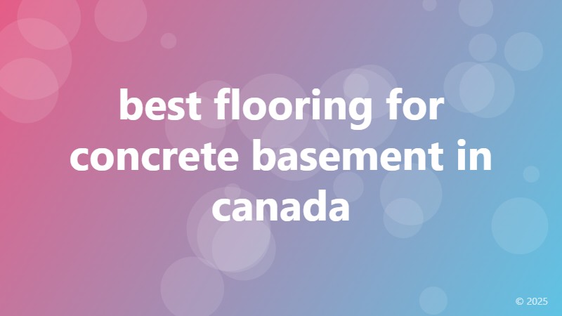 best flooring for concrete basement in canada