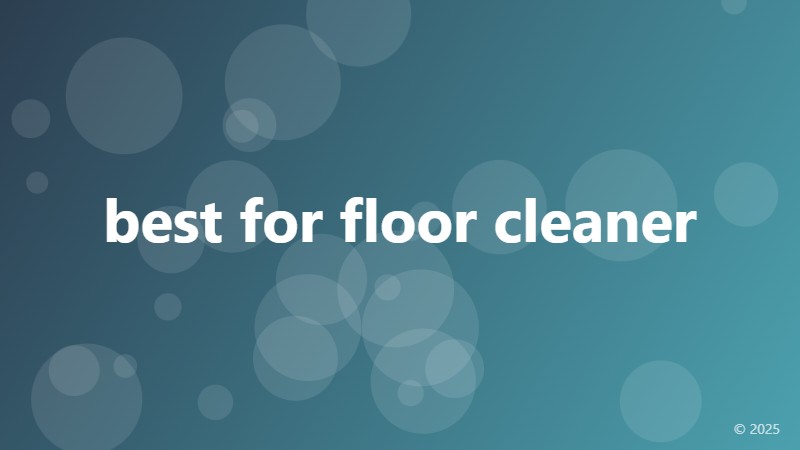 best for floor cleaner