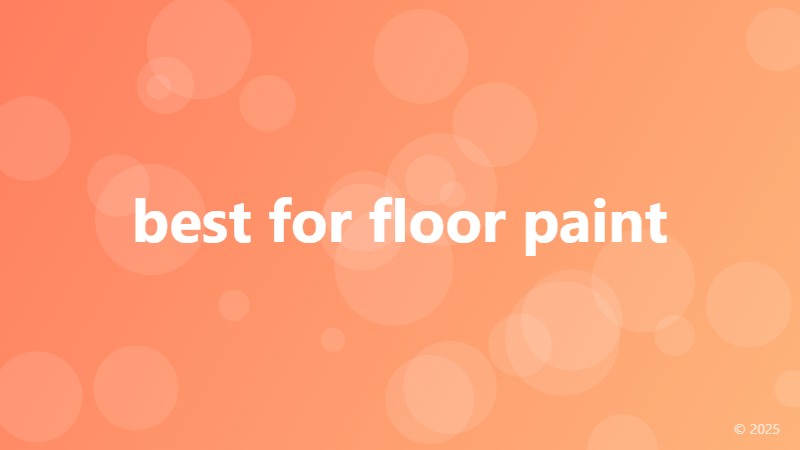best for floor paint