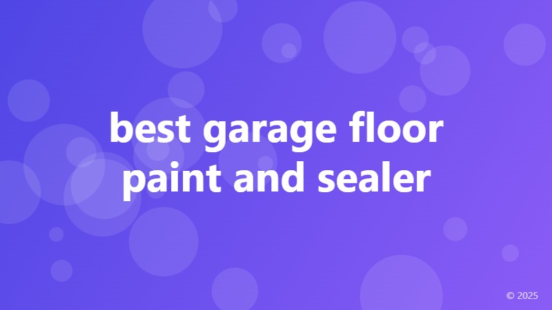 best garage floor paint and sealer