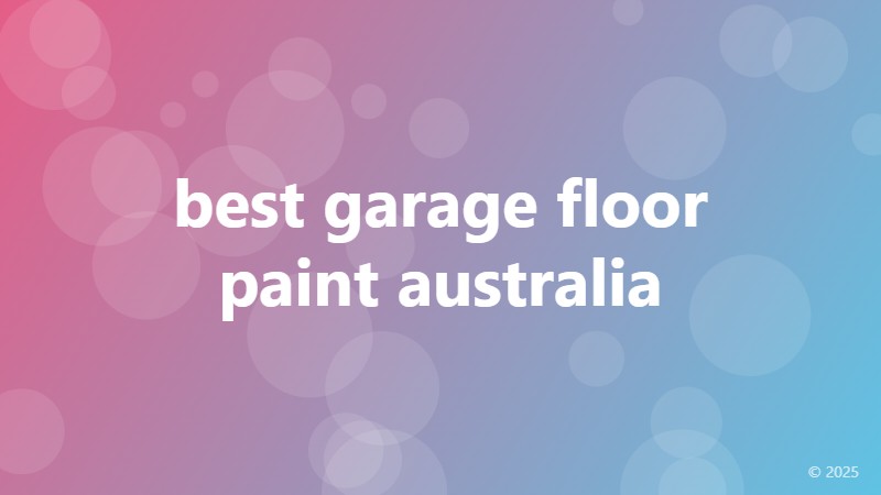 best garage floor paint australia