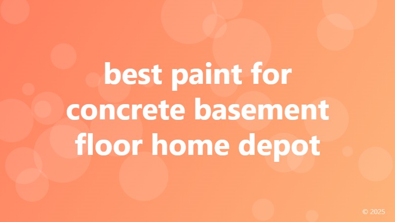 best paint for concrete basement floor home depot
